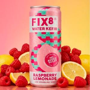 Fix8 Water Kefir Raspberry Lemonade Live Sparkling Soda 4 x 250ml - gallery image 5