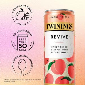 Twinings Revive Sweet Peach & Apple with Elderflower Sparkling Tea 250ml - gallery image 3