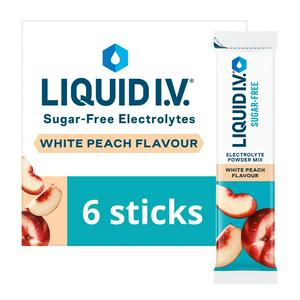 Liquid IV Sugar Free 6 x Sachets White Peach Daily Hydration Electrolyte Powder Mix - video