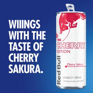 Red Bull 4 x 250ml Cherry Energy Drink, Spring Edition - gallery image 2