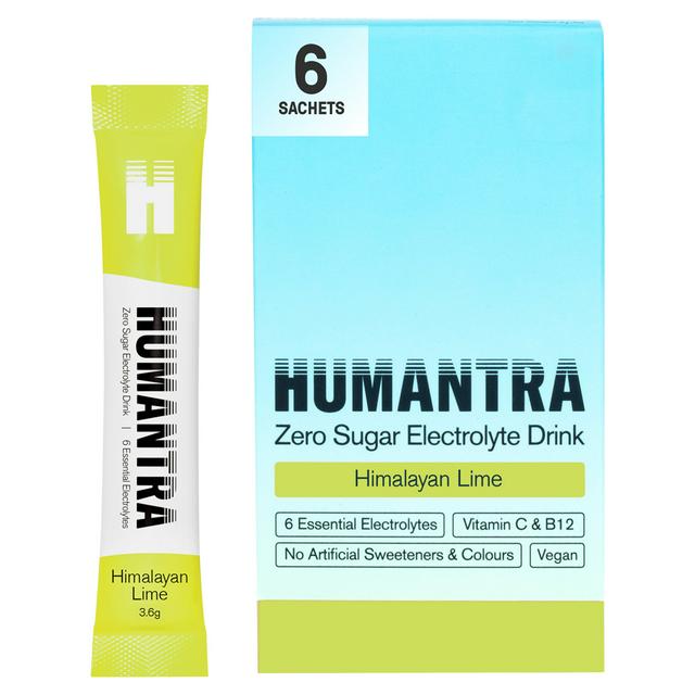 HUMANTRA 6 x 3.6g Himalayan Lime Zero Sugar Electrolyte Drink Sachets