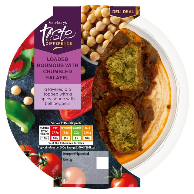 Sainsbury's 250g Crumbled Falafel Loaded Houmous, Taste the Difference