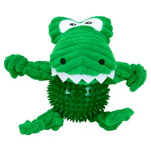 Petface Spikey Crocodile Plush & TPR Ball Dog Toy