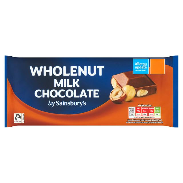 Sainsbury's Wholenut Milk Chocolate 180g - gallery image 1