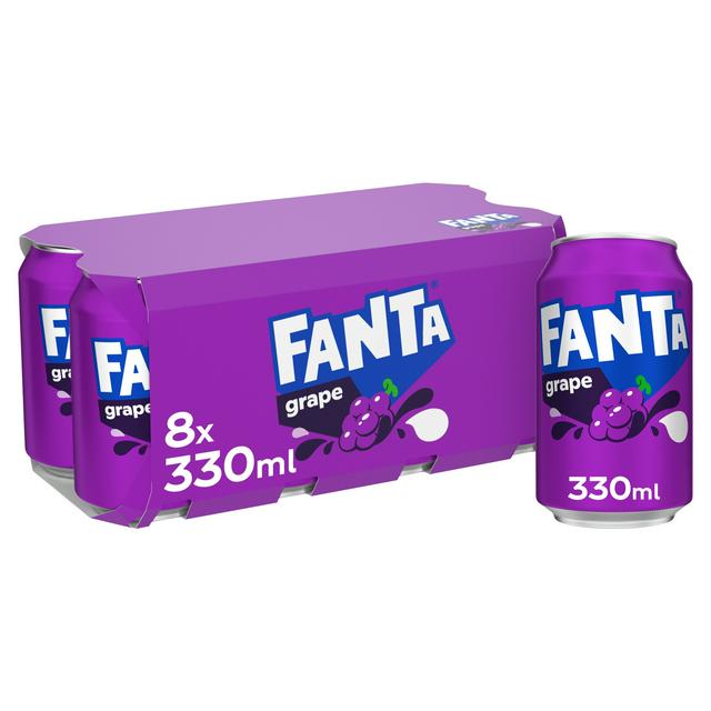 Fanta 8 x 330ml Grape Soft Drink Cans
