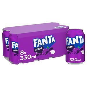 Fanta 8 x 330ml Grape Soft Drink Cans