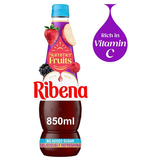 Ribena 850ml No added Sugar Summer Fruits Squash - gallery image 1