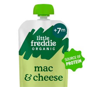 Little Freddie 130g Stage 2 7+ Months Mac & Cheese with Broccoli & Cauliflower Organic Textured Meal Pouch - gallery image 2