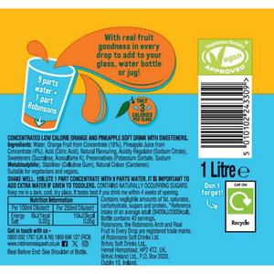 Robinsons 1L Double Strength Orange & Pineapple Squash - gallery image 2