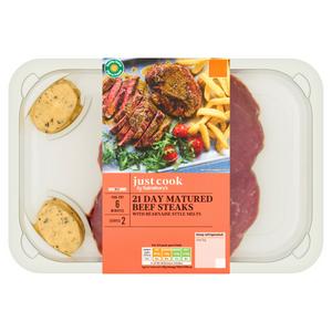 Sainsbury's Just Cook 21 Day Matured Beef Steaks with Bearnaise Style Melts 300g