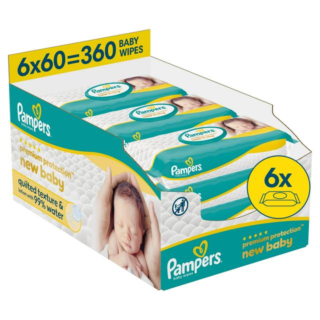 Pampers New Baby 360 Premium Protection Plastic Free Baby Wet Wipes - gallery image 1