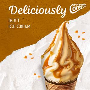 Cornetto 4 x 140ml Soft Caramel Ice Cream Cones - gallery image 6