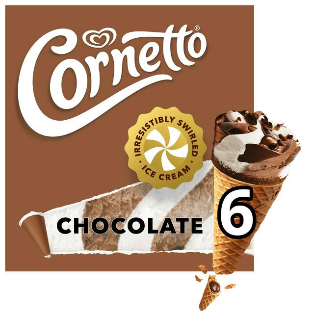 Cornetto 6 x 90ml Chocolate Ice Cream Cones - gallery image 1