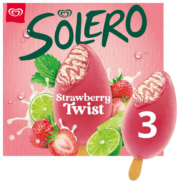 Solero 3 x 90ml Strawberry Twist Ice Cream Lollies - gallery image 1