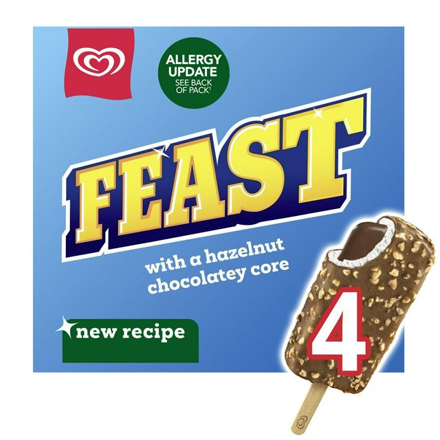 Feast 4 x 90ml Chocolate & Hazelnut Ice Cream Sticks - gallery image 1