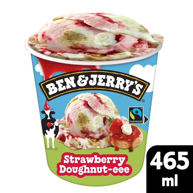 Ben & Jerry's 465ml Strawberry Doughnut eee Ice Cream Tub - gallery image 1