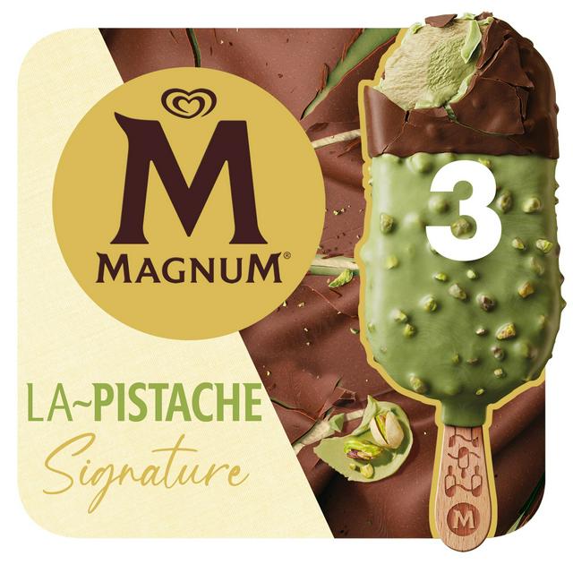 Magnum Signature 3 x 90ml Pistachio Ice Cream Sticks - gallery image 1