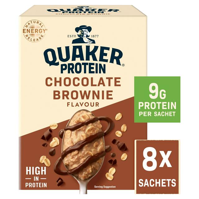 Quaker Oats 8 x 44g High Protein Chocolate Brownie Porridge Sachets - gallery image 1