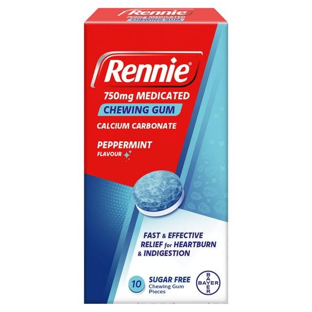 Rennie 750mg Medicated Peppermint Flavour Chewing Gum | Sainsbury's