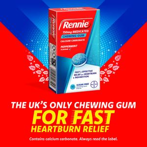 Rennie 750mg Medicated Peppermint Flavour Chewing Gum - gallery image 2