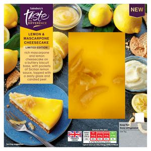 Sainsbury's Taste the Difference Limited Edition Lemon & Mascarpone Cheesecake 500g