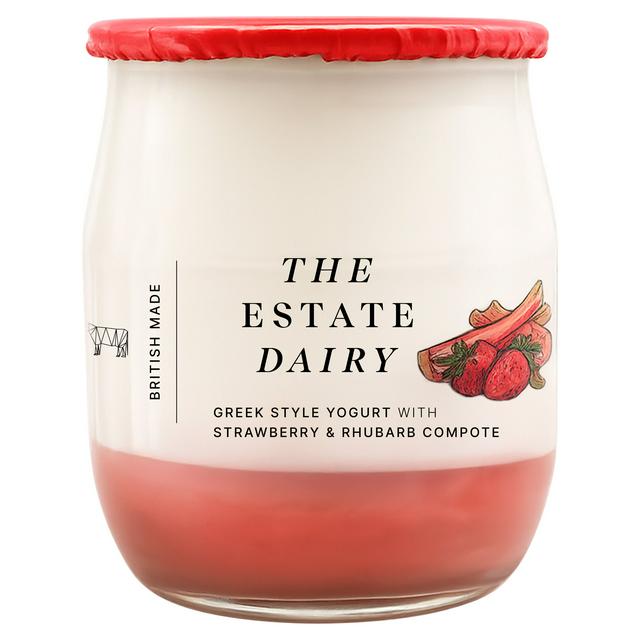 The Estate Dairy 125g Strawberry & Rhubarb Compote Greek Style Yogurt - gallery image 1