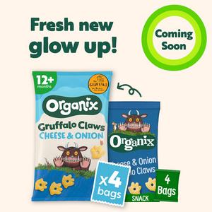 Organix 4 x 15g 12+ Months Cheese & Onion Gruffalo Claws Toddler Snack Multipack - gallery image 2