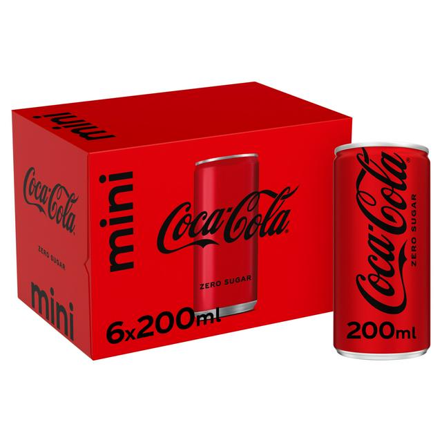 Coca-Cola 6 x 200ml Zero Sugar Cans