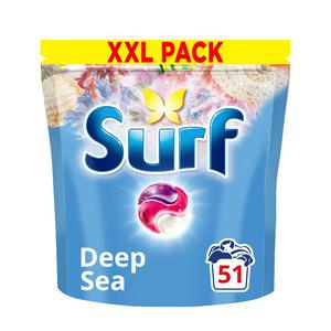 Surf Deep Sea 51 Washes 3 in 1 Laundry Washing Detergent Capsules