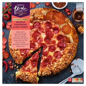 Sainsbury's 650g Ultimate Crust Double Pepperoni & Hot Honey Pizza, Taste the Difference