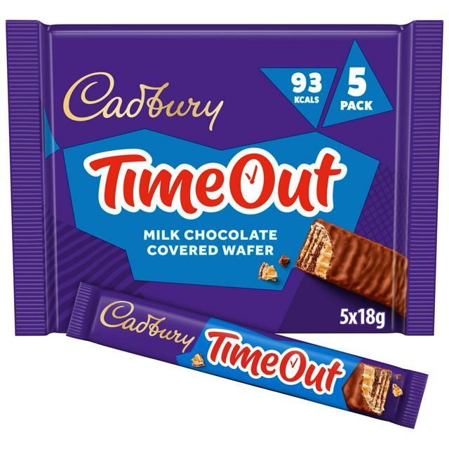 Cadbury Timeout 5 x 18g Milk Chocolate Wafer Multipack Biscuit Bars - gallery image 1
