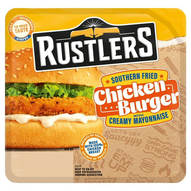 Rustlers 132g Creamy Mayonnaise Southern Fried Chicken Burger - gallery image 1