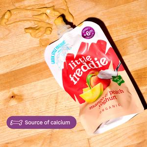 Little Freddie 100g Stage 1 +6 Months Organic Mango & Peach Yoghurt Smooth Pouch - gallery image 5