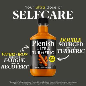 Plenish 7 x Shots Ultra Turmeric Vitamin B12 + Iron Shots Dosing Bottle 420ml - gallery image 2