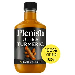 Plenish 7 x Shots Ultra Turmeric Vitamin B12 + Iron Shots Dosing Bottle 420ml