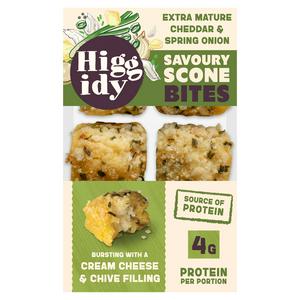Higgidy 130g Extra Mature Cheddar & Spring Onion Savoury Scone Bites - video