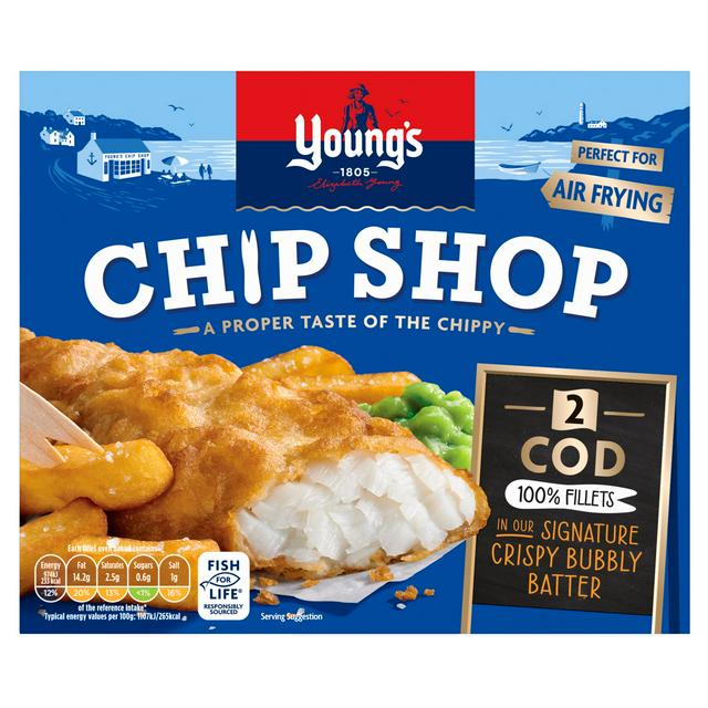 Youngs 2 x Chip Shop 100% Cod Fillets 200g