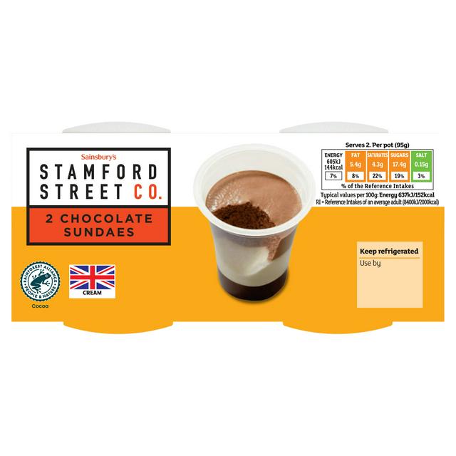 Stamford Street Co. 2 x 95g Chocolate Sundaes - gallery image 1