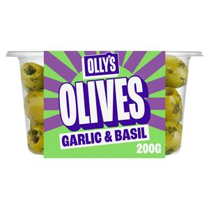 Olly's Garlic & Basil Halkidiki Olives 200g