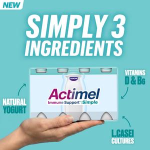 Actimel 8 x 100g Simple Immune Support Natural Yoghurt Drink - gallery image 2
