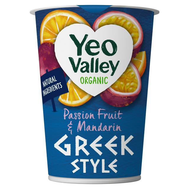 Yeo Valley Organic 450g Passion Fruit & Mandarin Greek Style Yogurt - gallery image 1