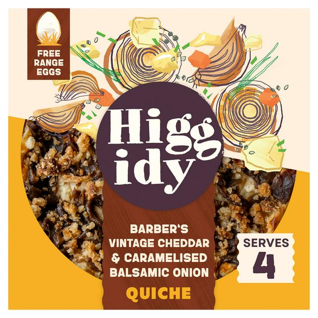 Higgidy 400g Barber's Vintage Cheddar & Caramelised Balsamic Onion Quiche - gallery image 1