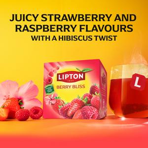 Lipton Berry Bliss 20 x 2.1g Raspberry, Strawberry & Hibiscus Pyramid Tea Bags - gallery image 3