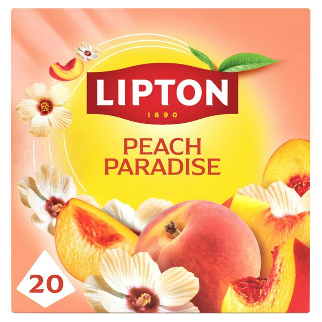 Lipton Peach Paradise 20 x 2.3g Peach & White Hibiscus Pyramid Tea Bags - gallery image 1