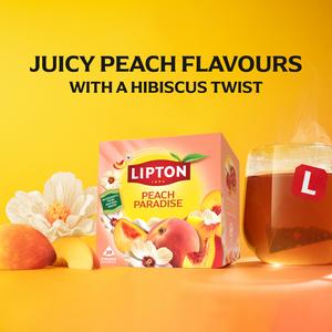 Lipton Peach Paradise 20 x 2.3g Peach & White Hibiscus Pyramid Tea Bags - gallery image 3