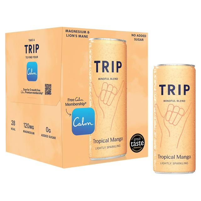 TRIP 4 x 250ml Tropical Mango Sparkling Drink - gallery image 1