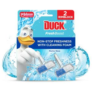 Duck Fresh Boost 2 x 16g Marine Wave Toilet Rim Block