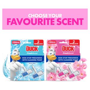 Duck Fresh Boost 2 x 16g Pink Peony Toilet Rim Block - gallery image 6