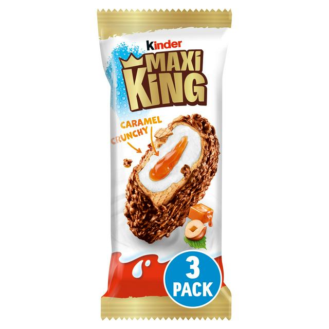 Kinder Maxi King 3 x 35g Milk Chocolate, Hazelnuts & Caramel Chilled Snack - gallery image 1