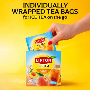 Lipton Black Tea 10 x 3.5g Peach Pyramid Ice Tea Bags - gallery image 5